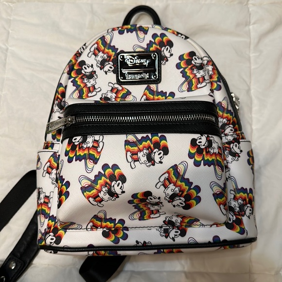 Disney Loungefly Mickey Rainbow Pride backpack like new - Picture 1 of 5